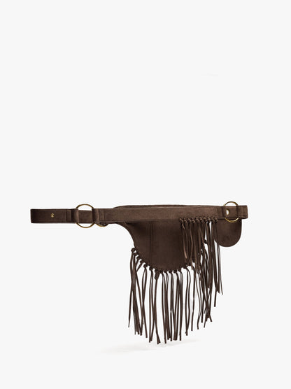 Leather-Effect Bum Bag With Fringes