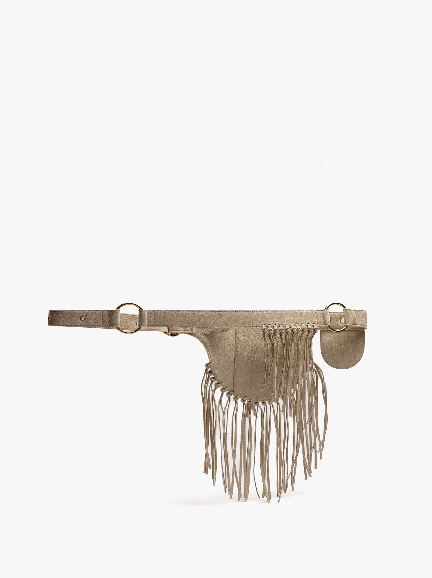 Leather-Effect Bum Bag With Fringes