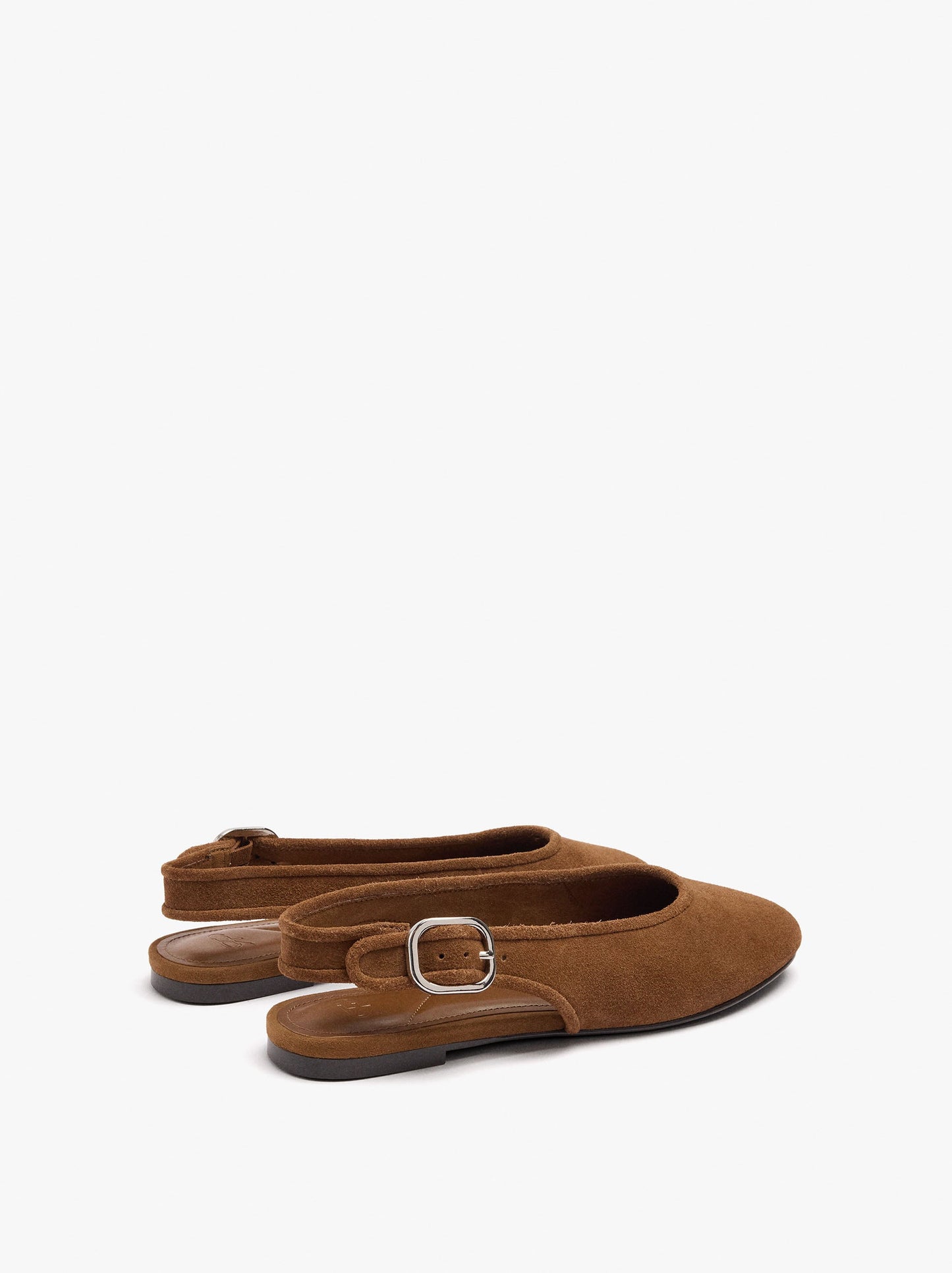 Leather Ballet Flats With Slingback