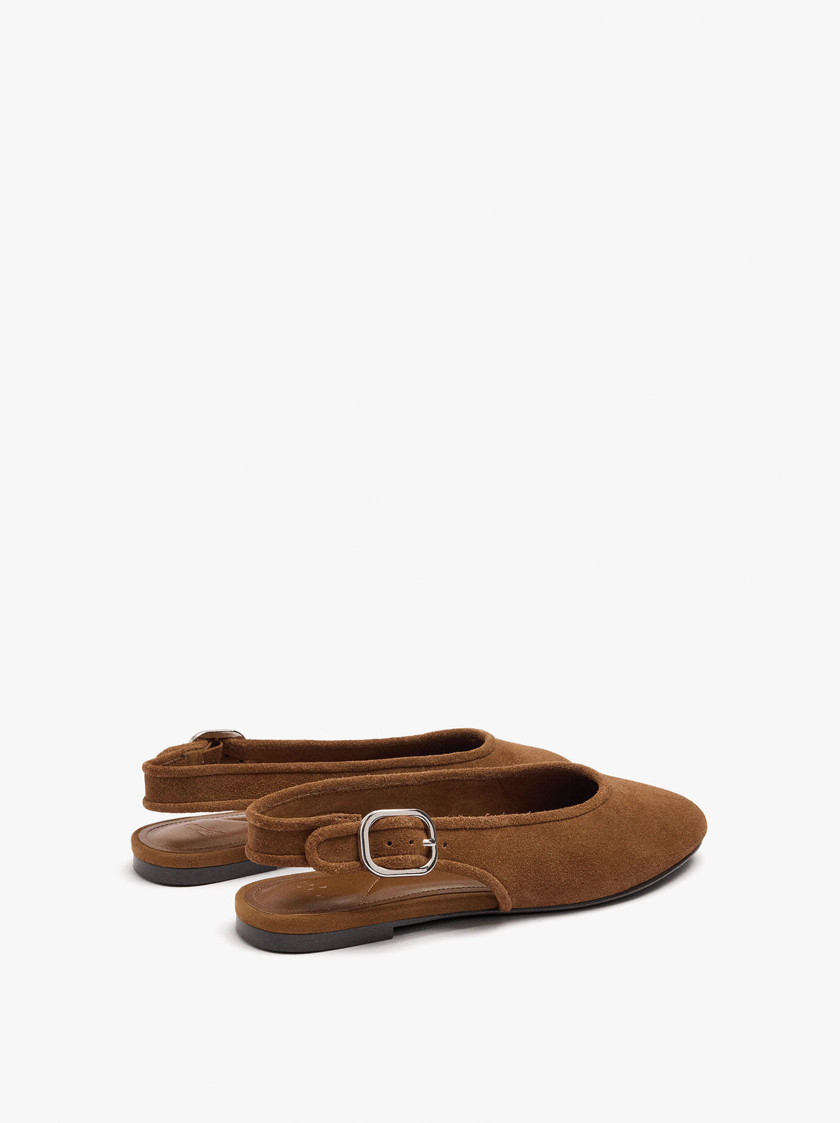 Leather Ballet Flats With Slingback
