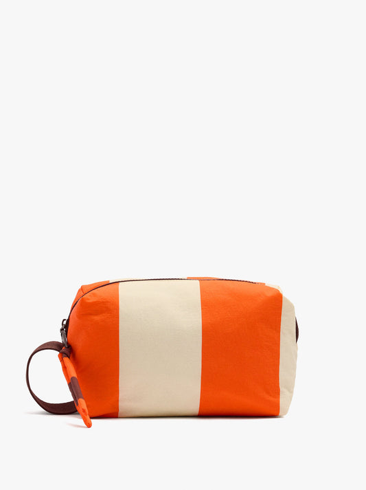 Nylon Striped Cosmetic Bag