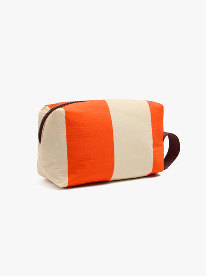 Nylon Striped Cosmetic Bag