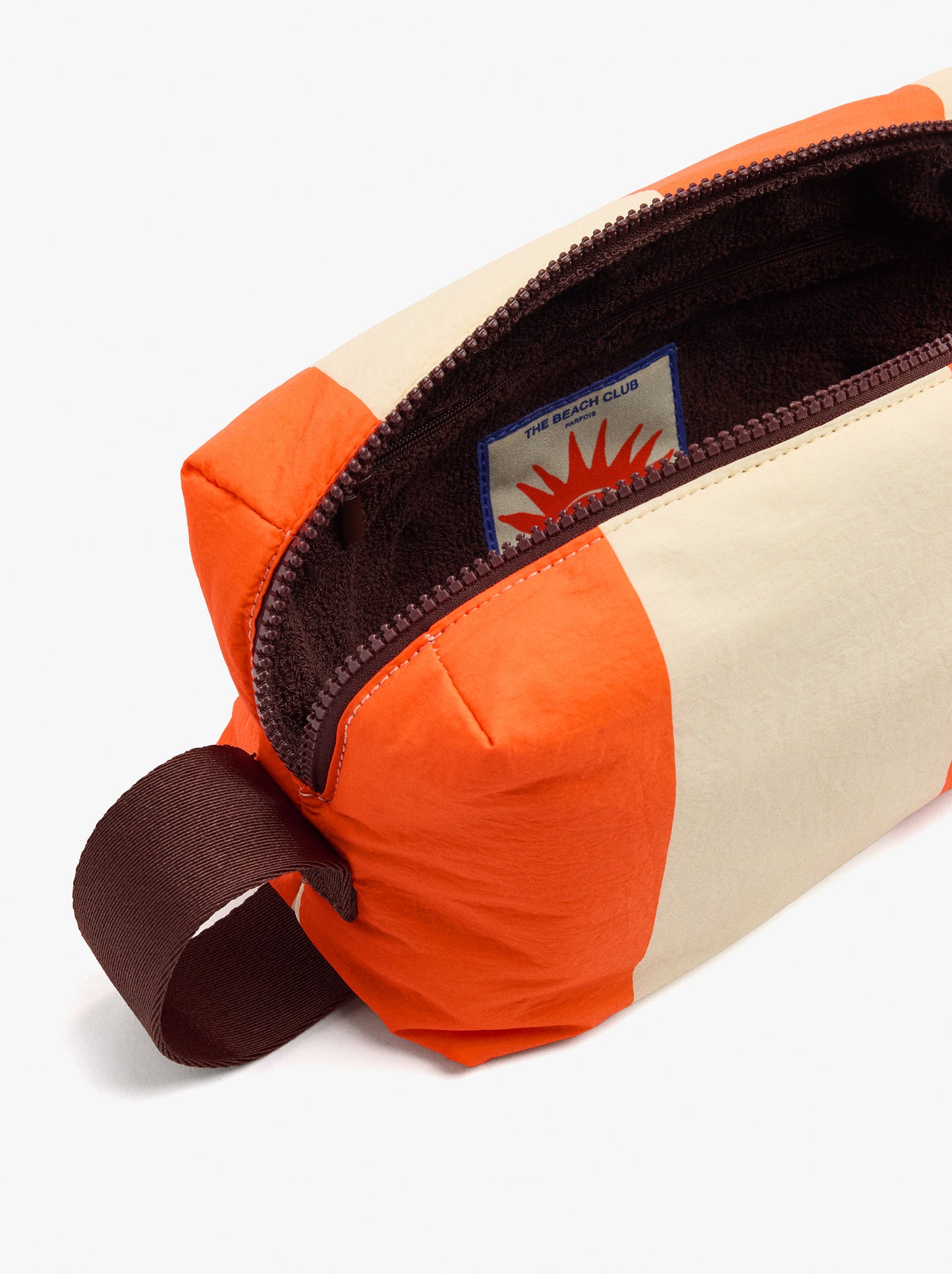 Nylon Striped Cosmetic Bag
