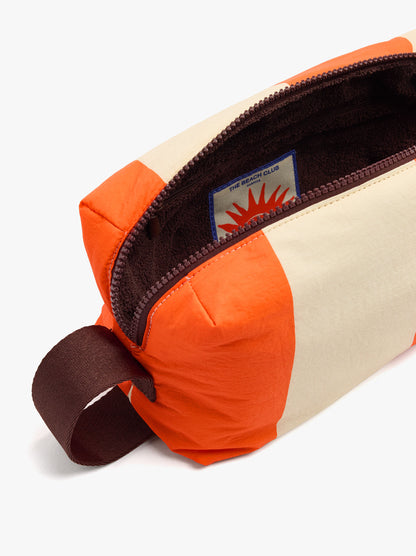 Nylon Striped Cosmetic Bag