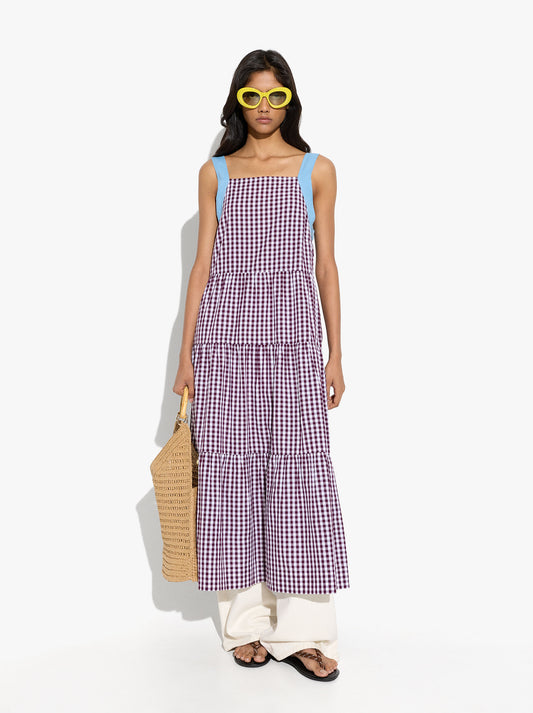 100% Cotton Midi Dress With Panels