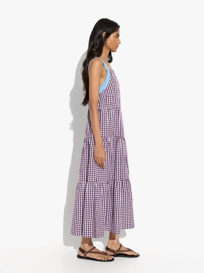 100% Cotton Midi Dress With Panels