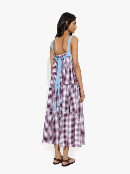 100% Cotton Midi Dress With Panels