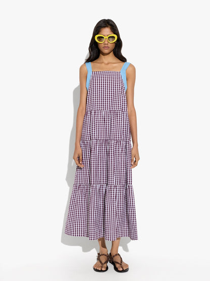 100% Cotton Midi Dress With Panels