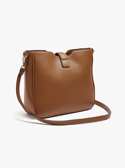 Paper Straw Effect Shoulder Bag With Crossbody Bag