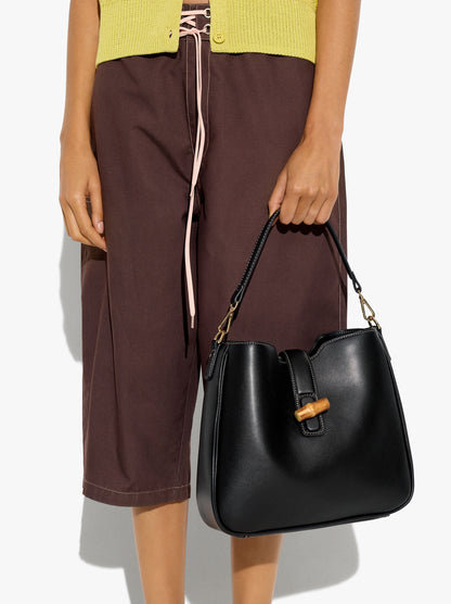 Plain Shoulder Bag With Crossbody Bag