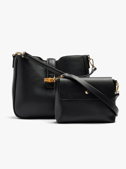 Plain Shoulder Bag With Crossbody Bag