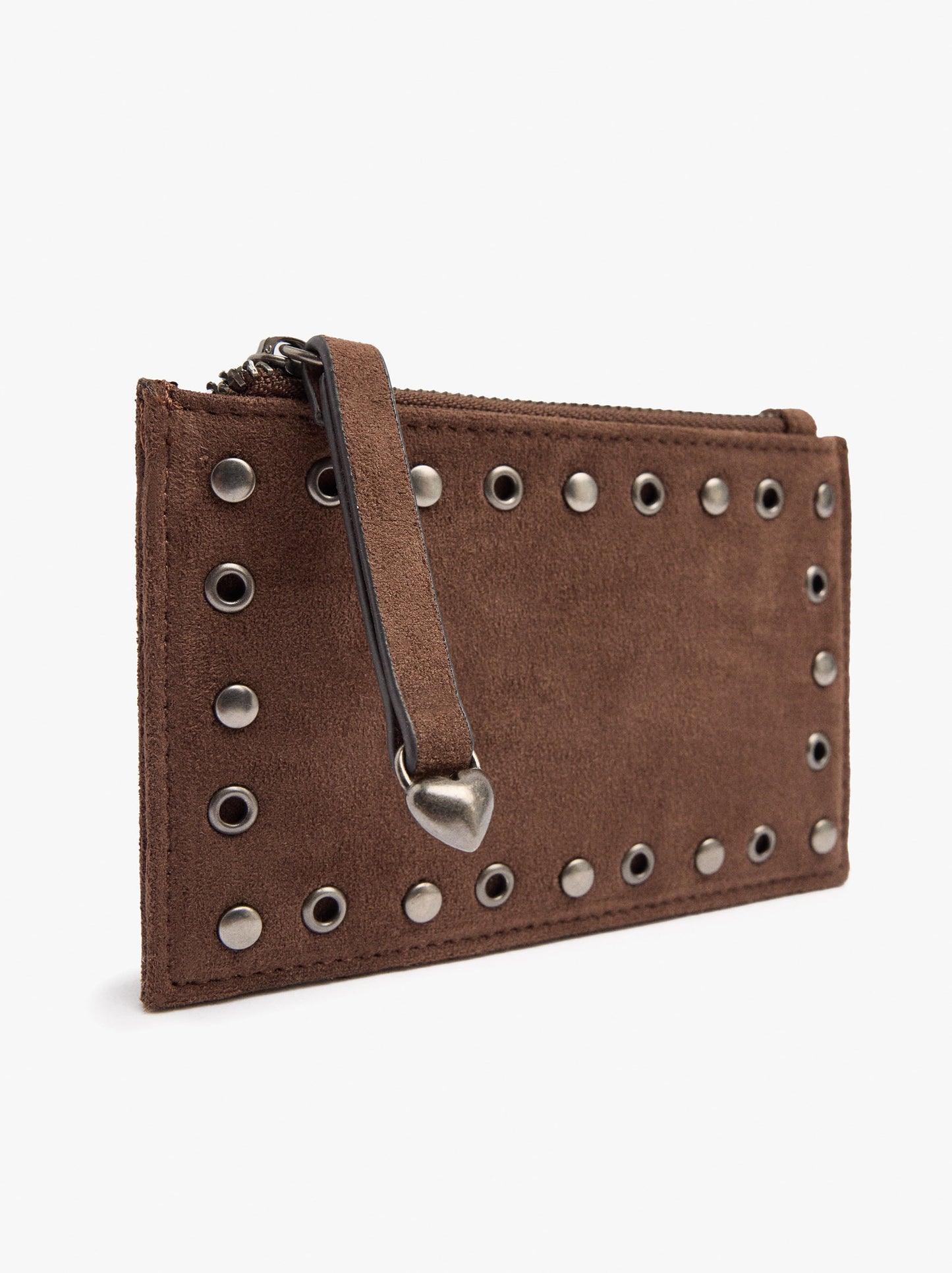 Basic Leather-Effect Card Holder With Studs