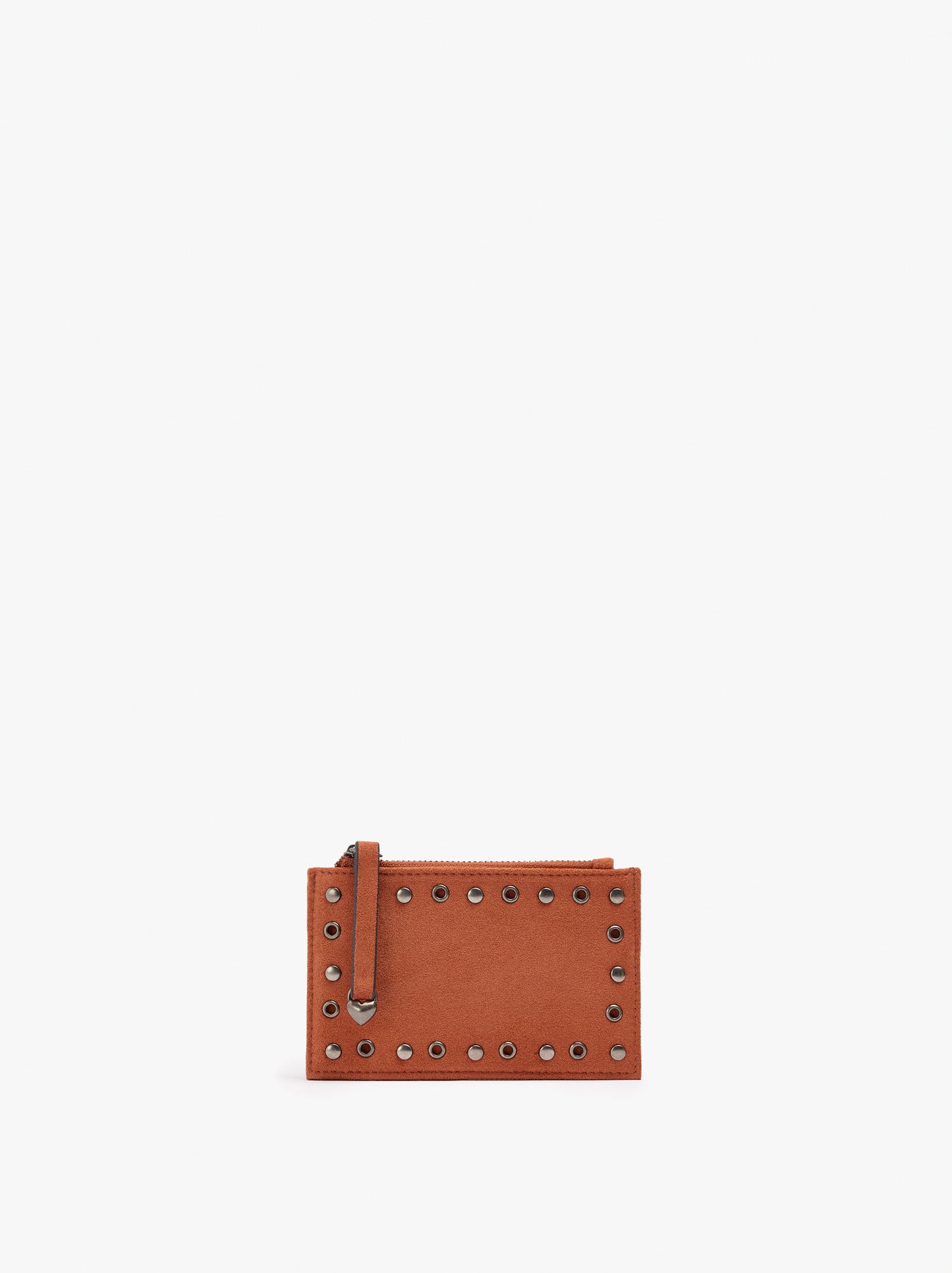 Basic Leather-Effect Card Holder With Studs