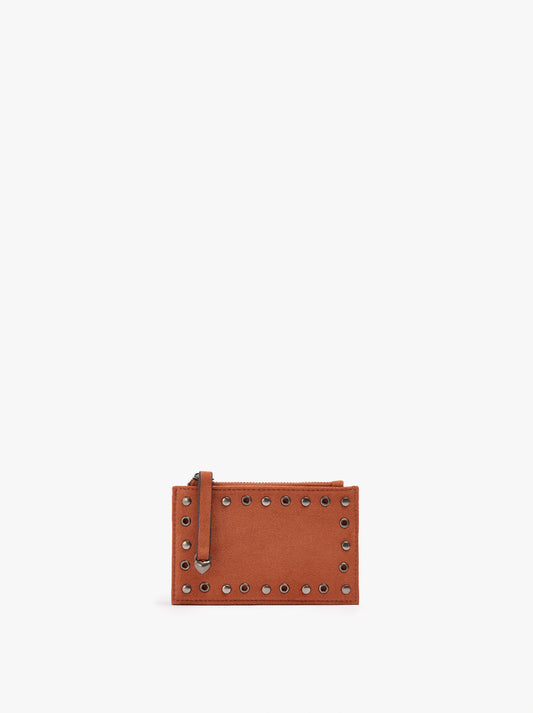 Basic Leather-Effect Card Holder With Studs