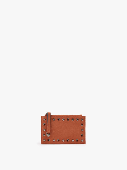 Basic Leather-Effect Card Holder With Studs