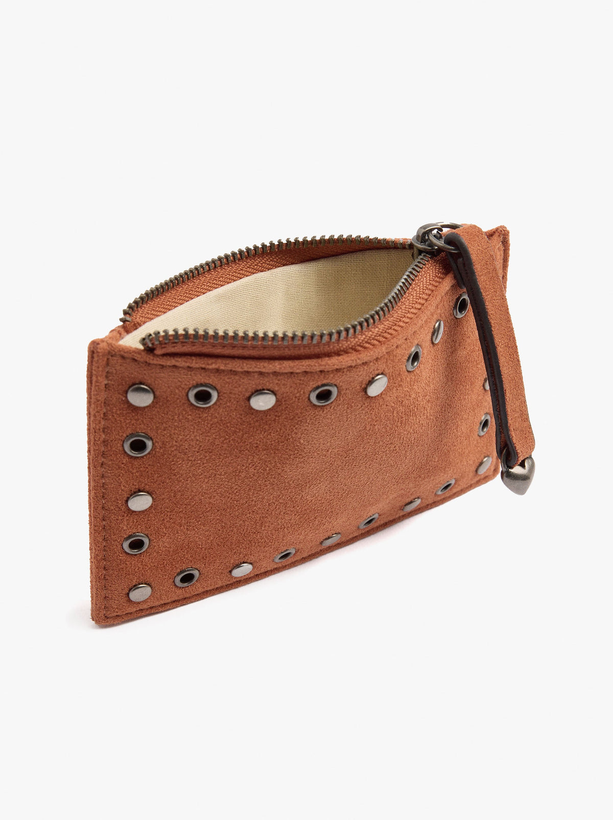 Basic Leather-Effect Card Holder With Studs