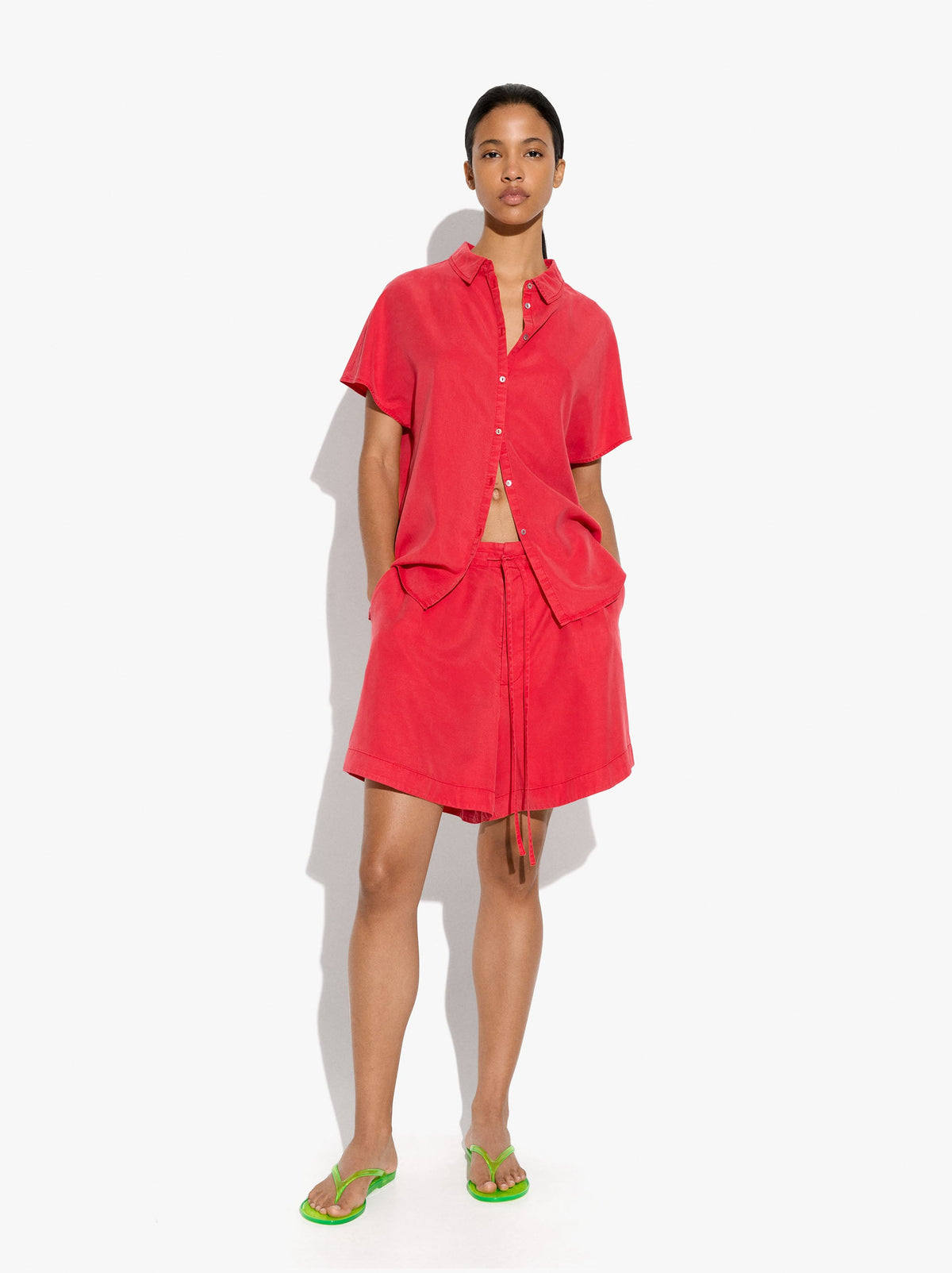 Fluid Shorts With Pockets 100% Lyocell