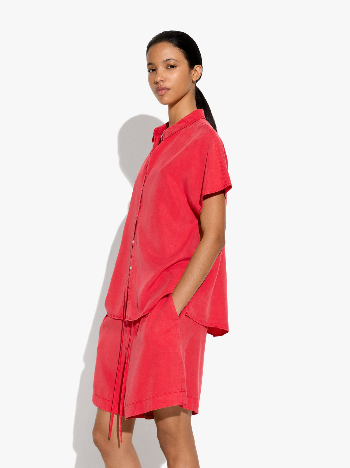 Fluid Shorts With Pockets 100% Lyocell