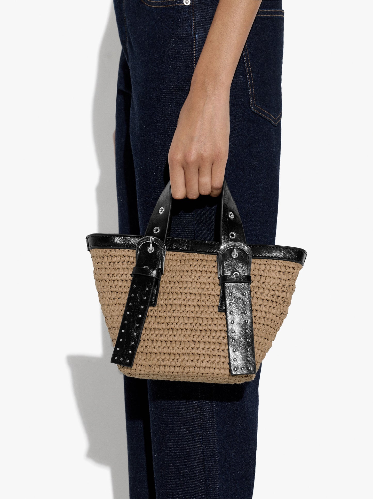 Tote Bag Paper Straw With Crossbody