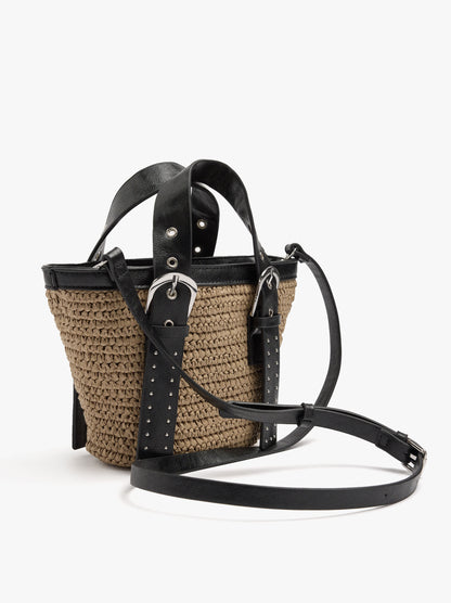 Tote Bag Paper Straw With Crossbody