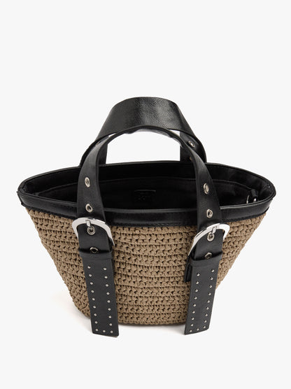 Tote Bag Paper Straw With Crossbody