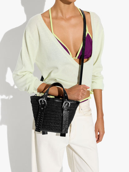 Tote Bag Paper Straw With Crossbody