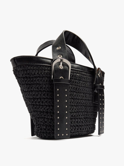 Tote Bag Paper Straw With Crossbody