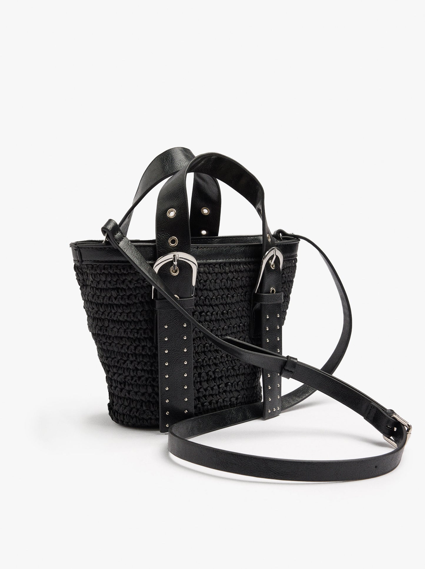 Tote Bag Paper Straw With Crossbody