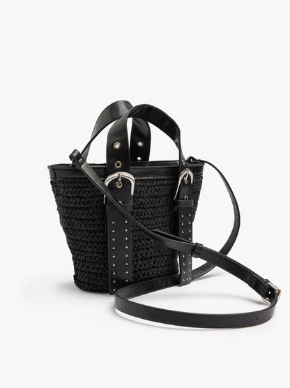Tote Bag Paper Straw With Crossbody