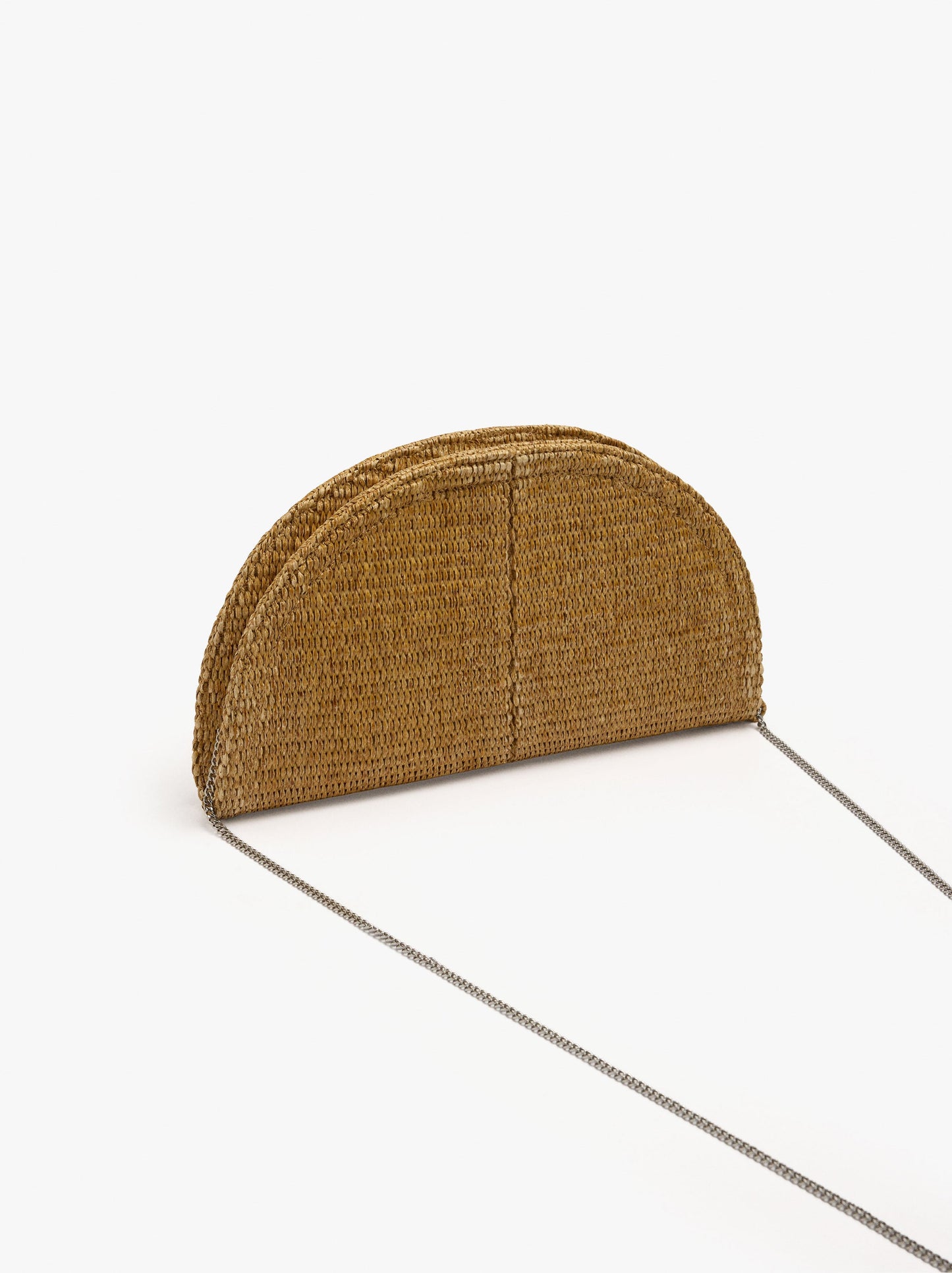 Half Moon Party Bag With Paper Straw Effect
