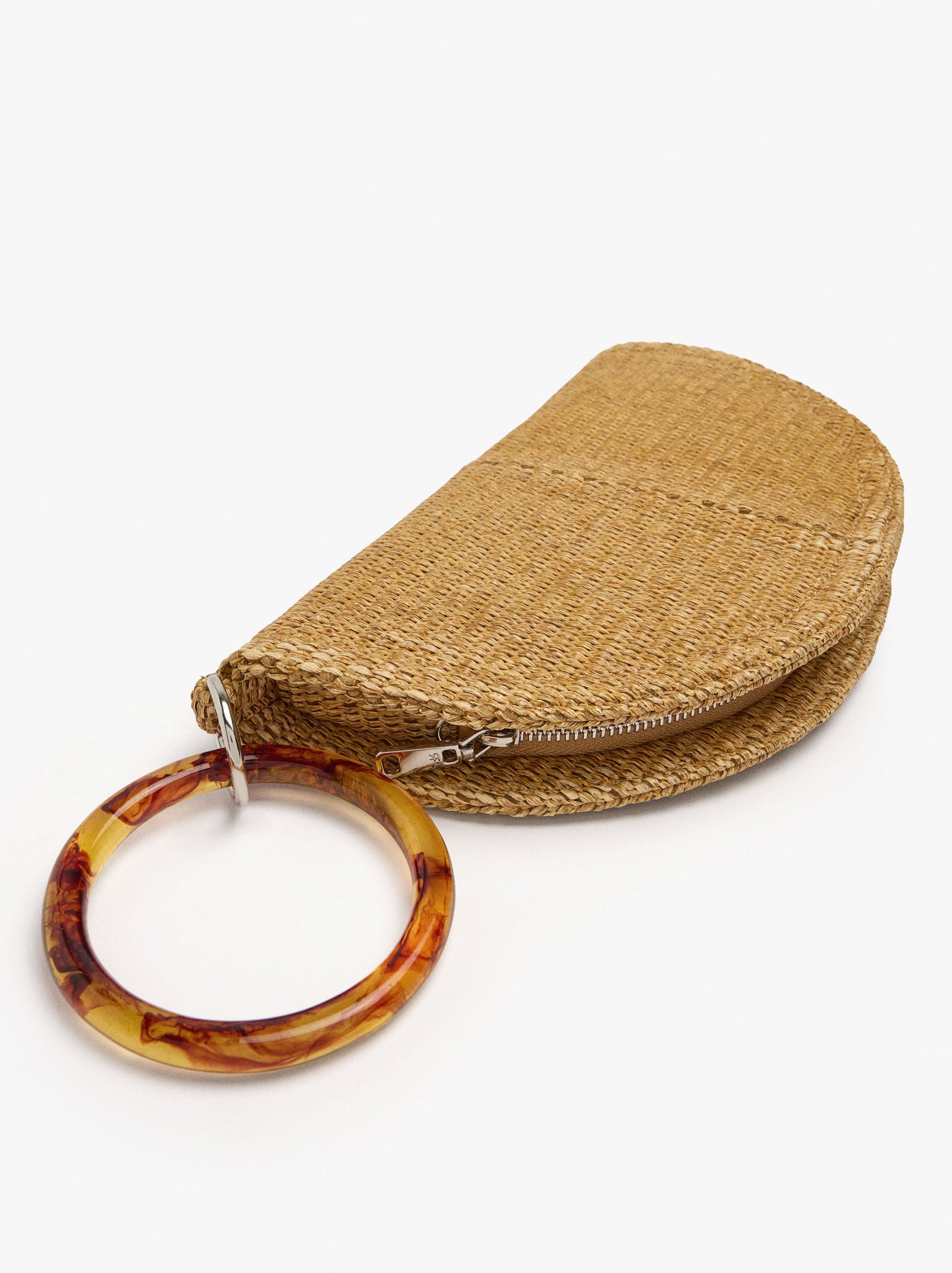 Half Moon Party Bag With Paper Straw Effect