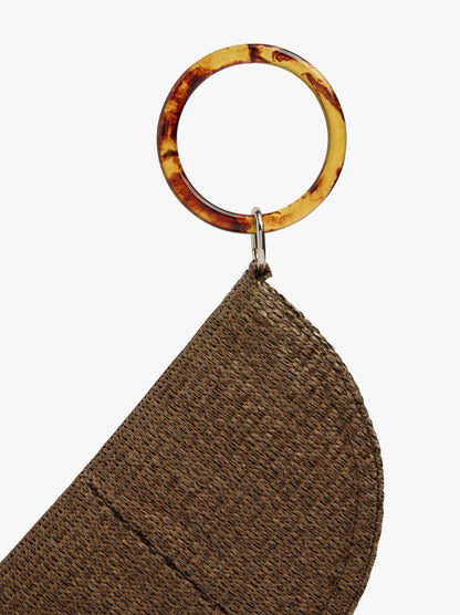 Half Moon Party Bag With Paper Straw Effect
