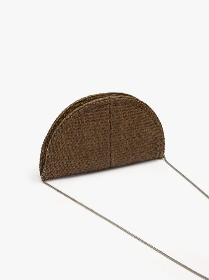 Half Moon Party Bag With Paper Straw Effect