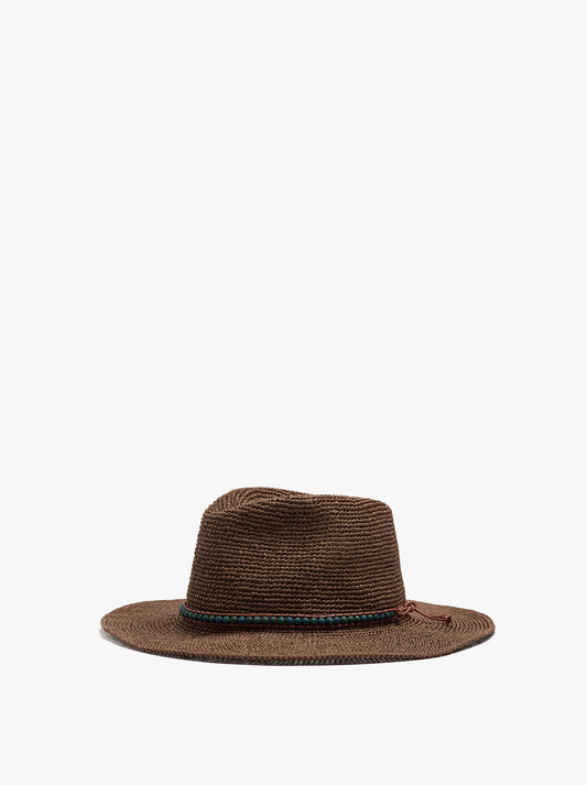 Paper Straw Effect Hat With Beads Belt