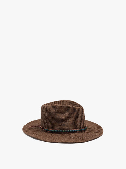 Paper Straw Effect Hat With Beads Belt