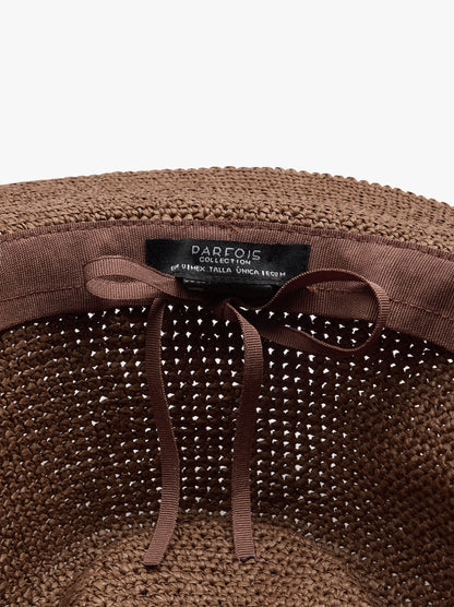 Paper Straw Effect Hat With Beads Belt