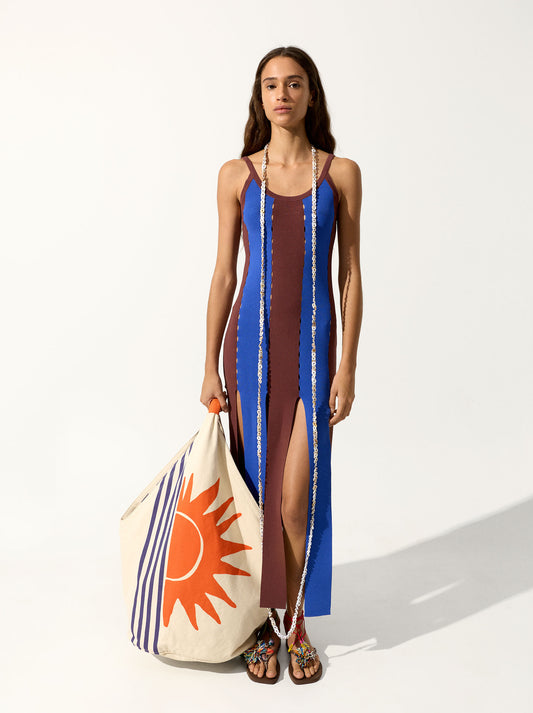 Dress With Knit Stripes