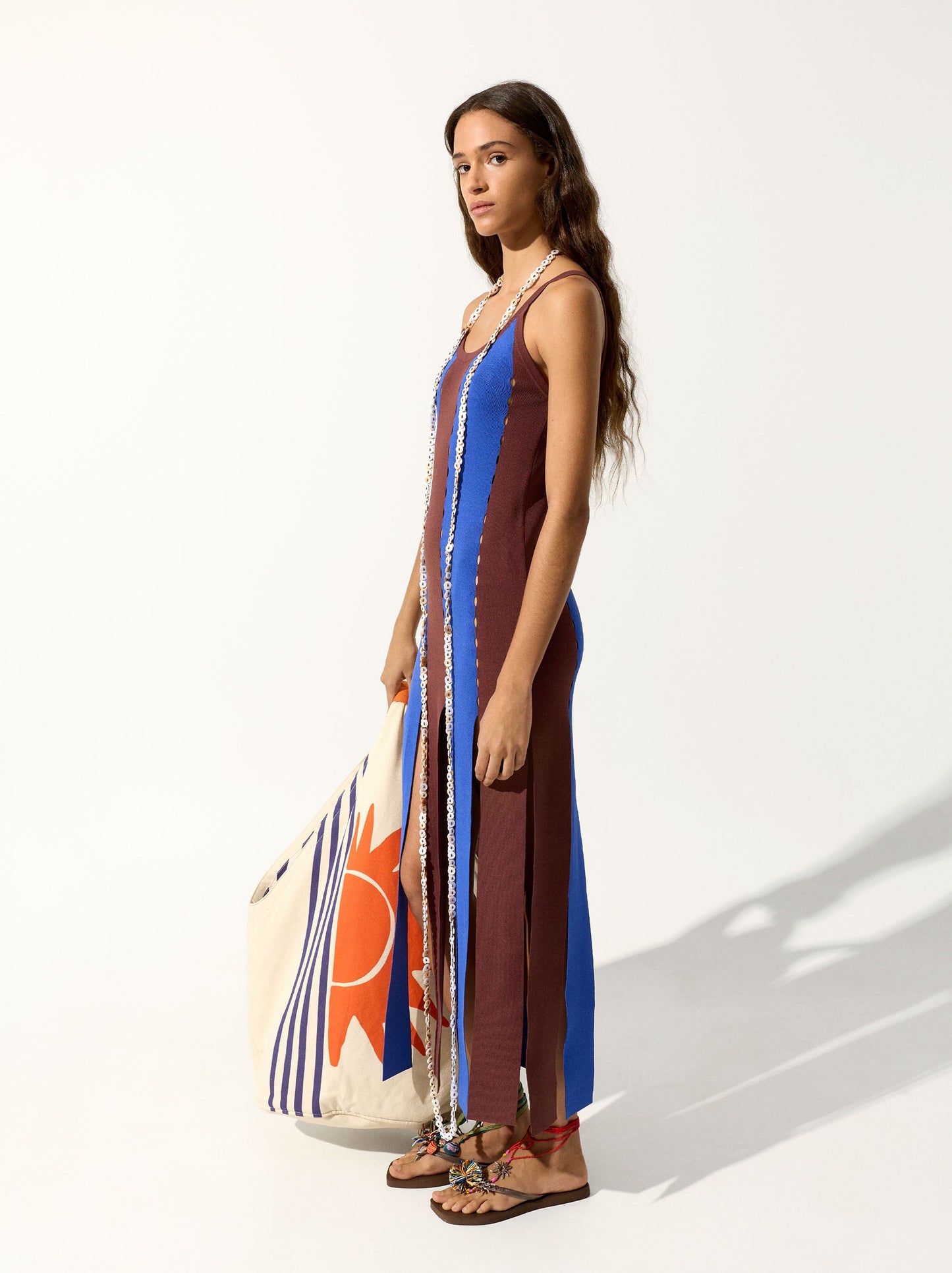 Dress With Knit Stripes