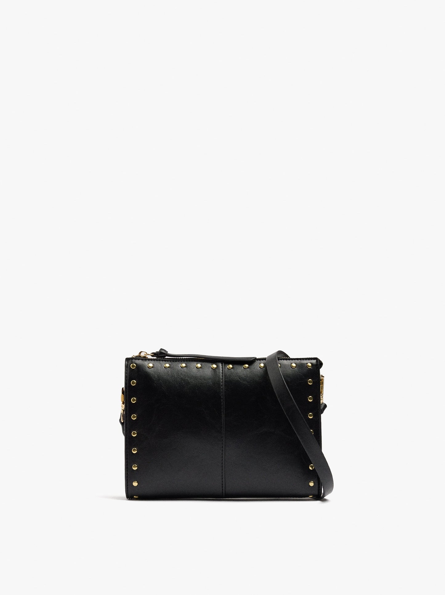 Crossbody Bag With Cracked Effect With Studs