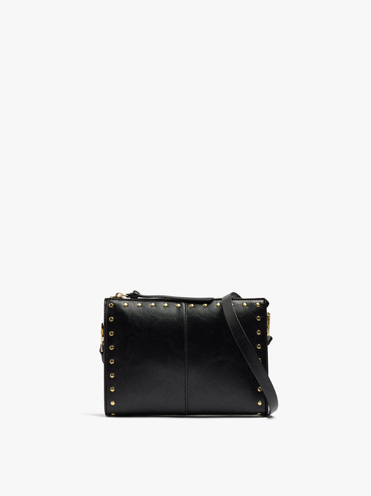 Crossbody Bag With Cracked Effect With Studs