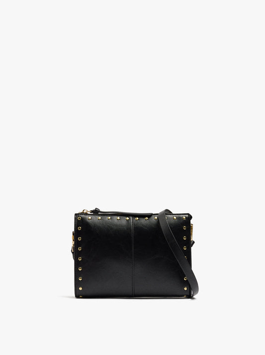 Crossbody Bag With Cracked Effect With Studs