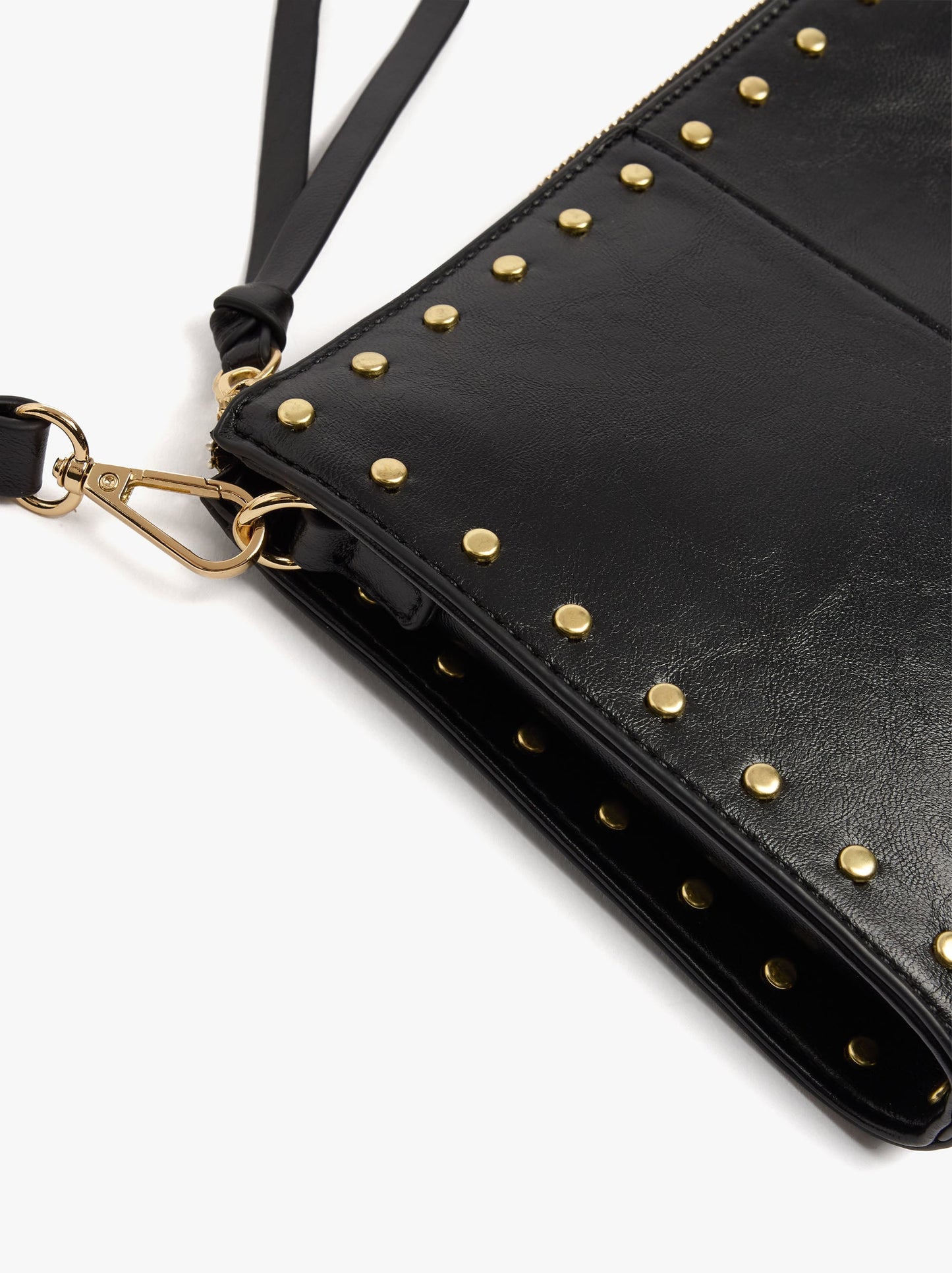 Crossbody Bag With Cracked Effect With Studs