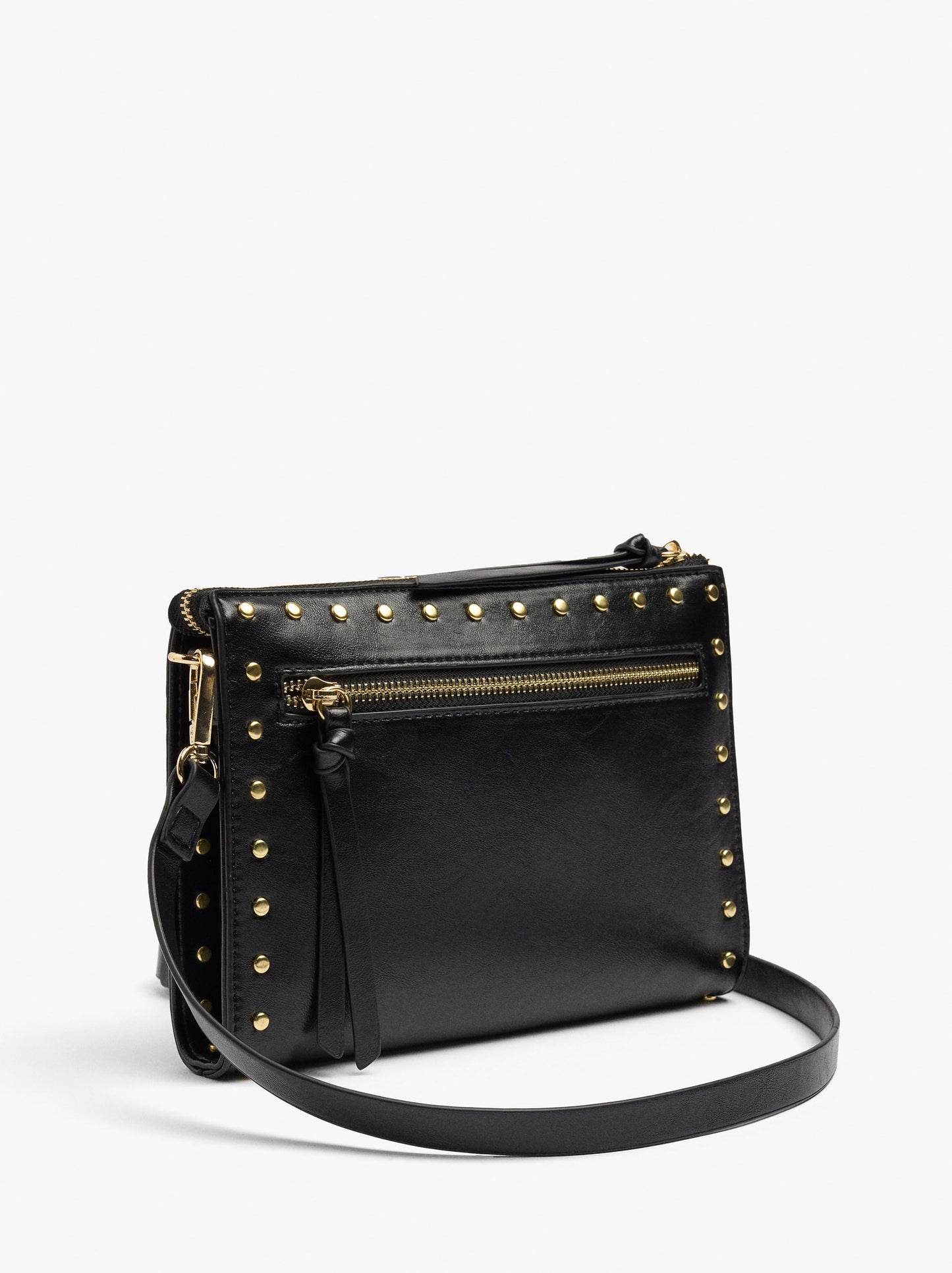 Crossbody Bag With Cracked Effect With Studs