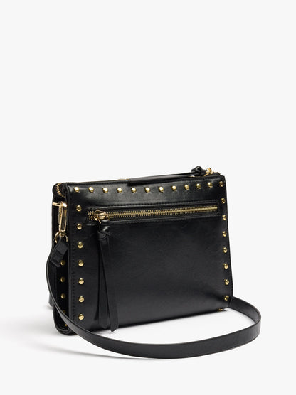 Crossbody Bag With Cracked Effect With Studs
