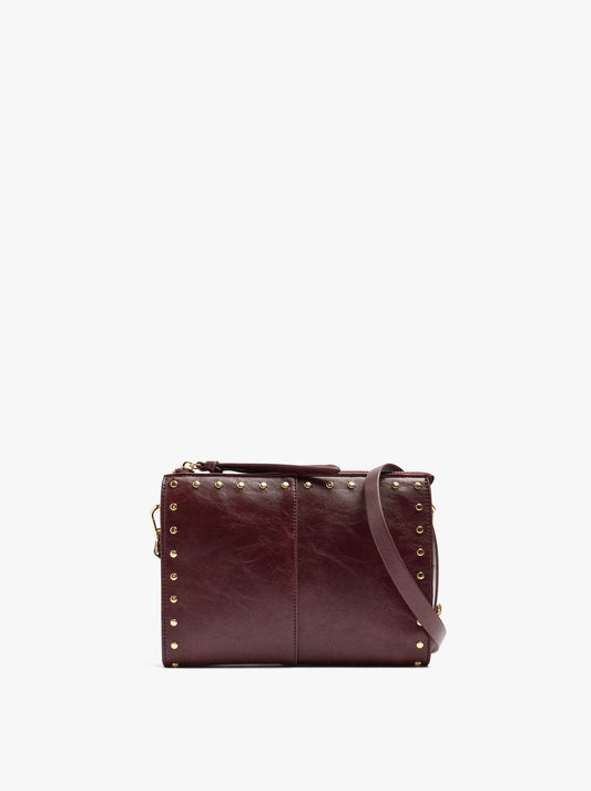 Crossbody Bag With Cracked Effect With Studs