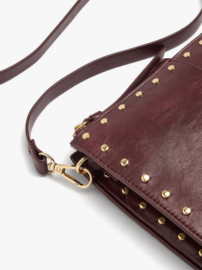 Crossbody Bag With Cracked Effect With Studs