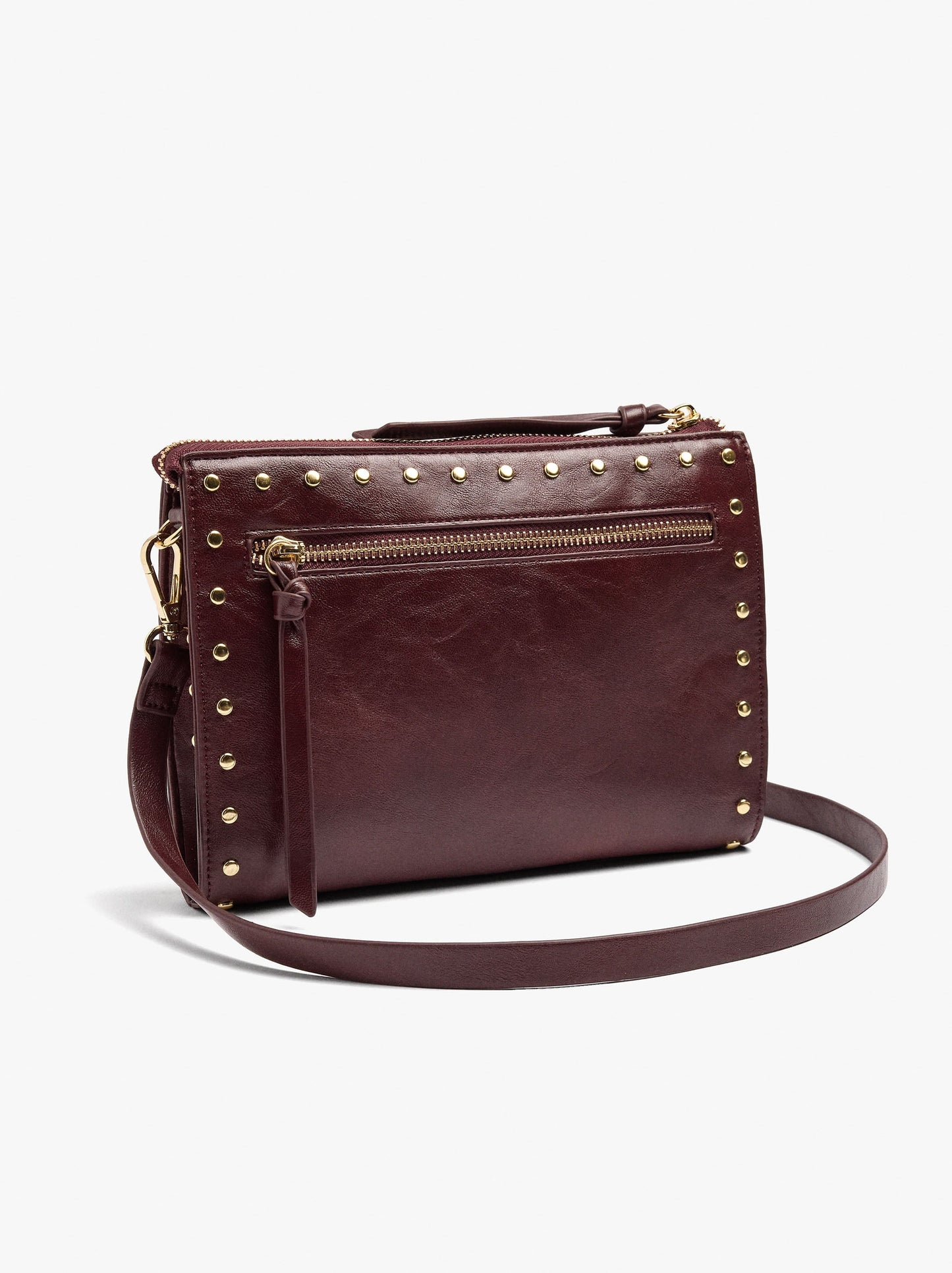 Crossbody Bag With Cracked Effect With Studs
