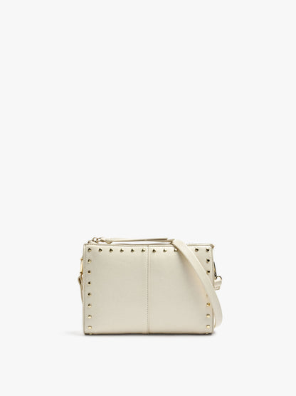 Crossbody Bag With Cracked Effect With Studs