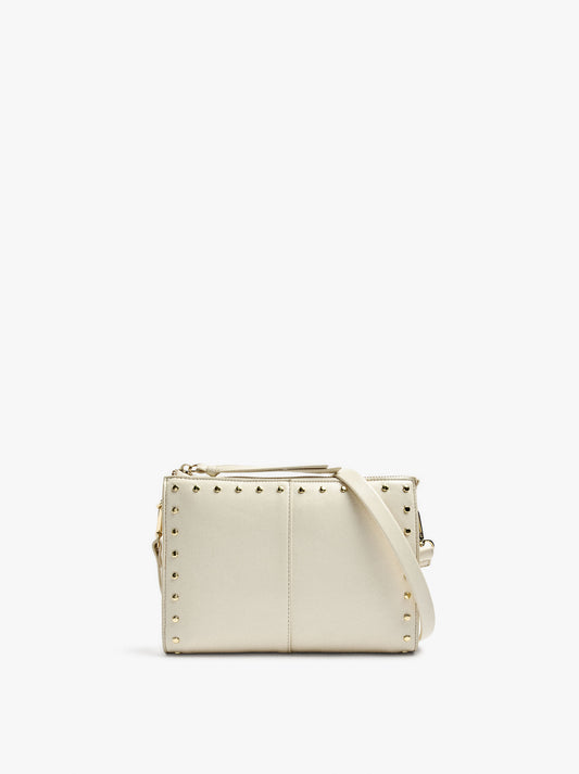 Crossbody Bag With Cracked Effect With Studs