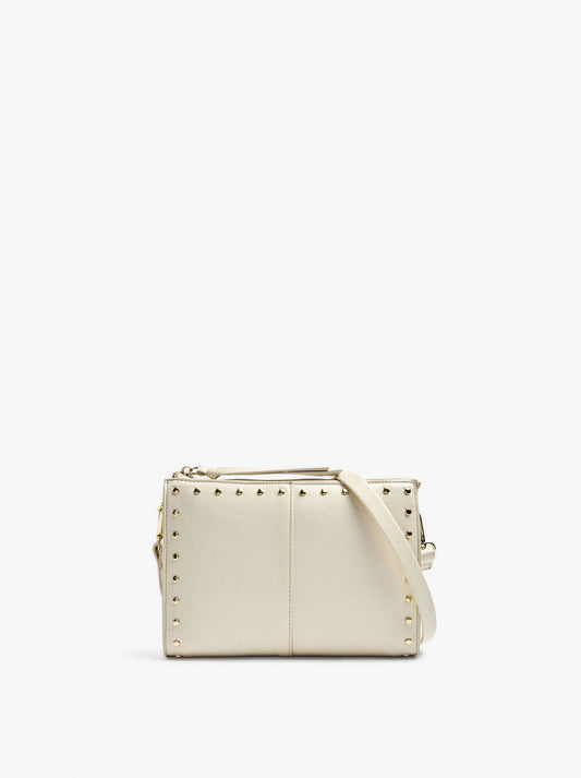 Crossbody Bag With Cracked Effect With Studs